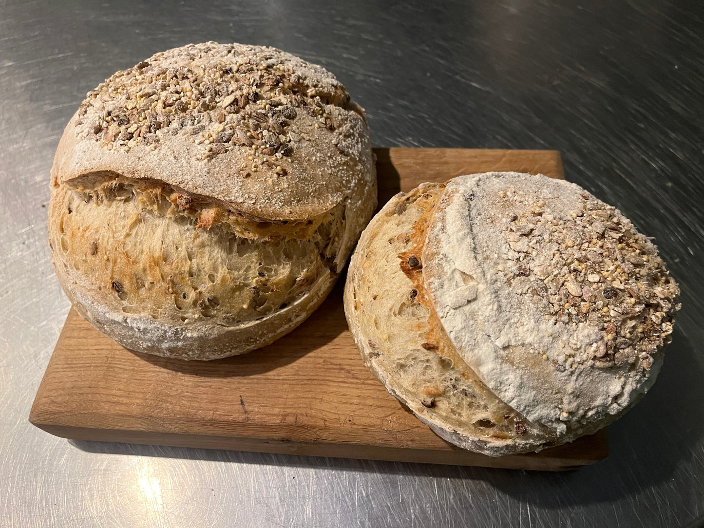 White seeded sourdough bread