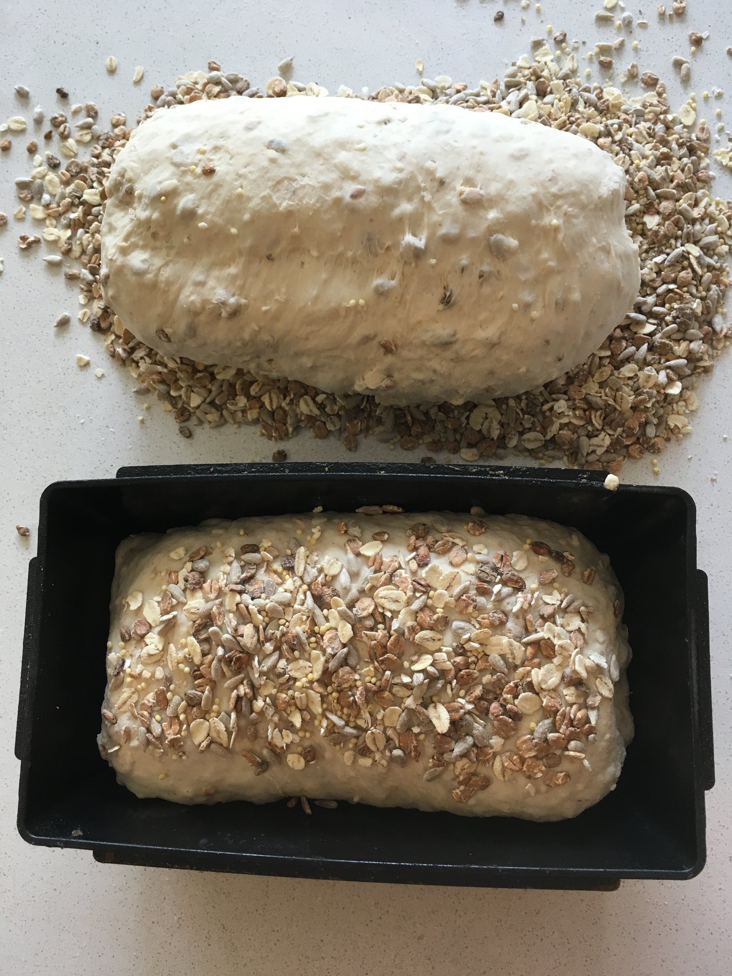 White, wholemeal, seeded bread